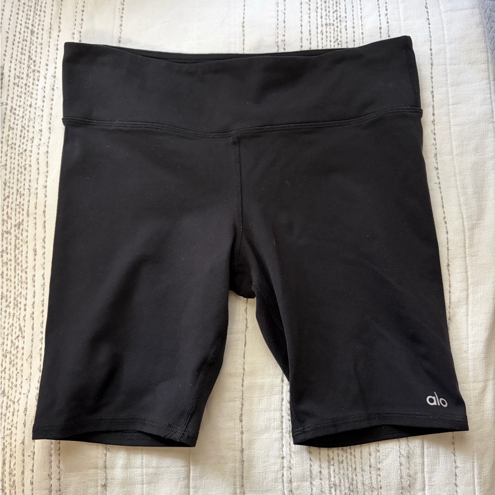 ALO Yoga Black High-Rise Bike Shorts - L
